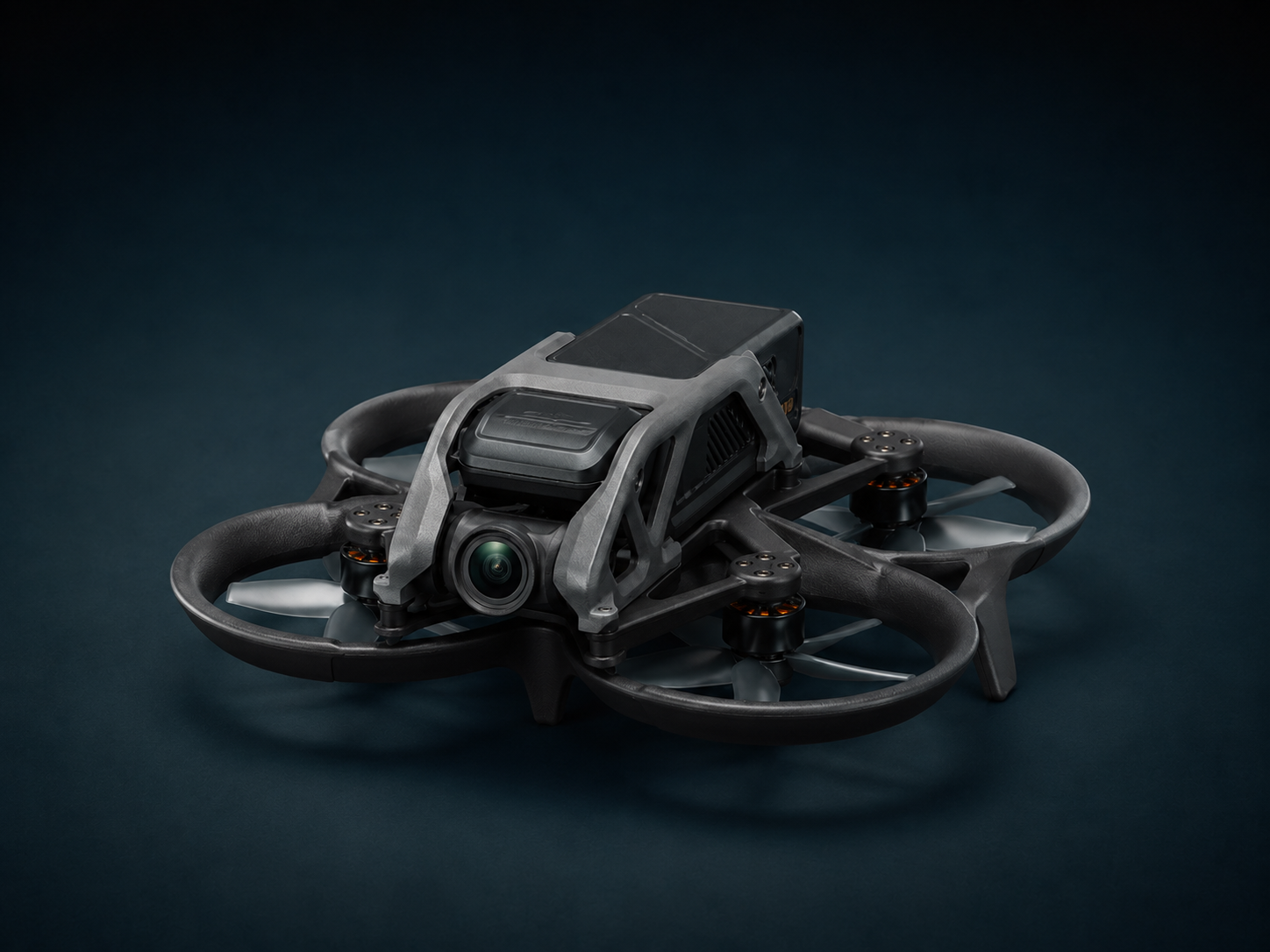 Realistische Darstellung einer DJI Avata ähnlichen FPV-Drohne